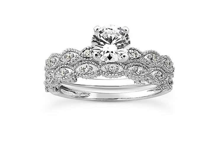 .08ctw Diamond Engraved Engagement Ring Setting