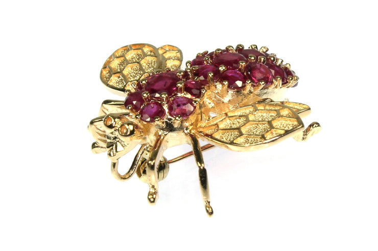 Ruby Bee Pin or Pendant