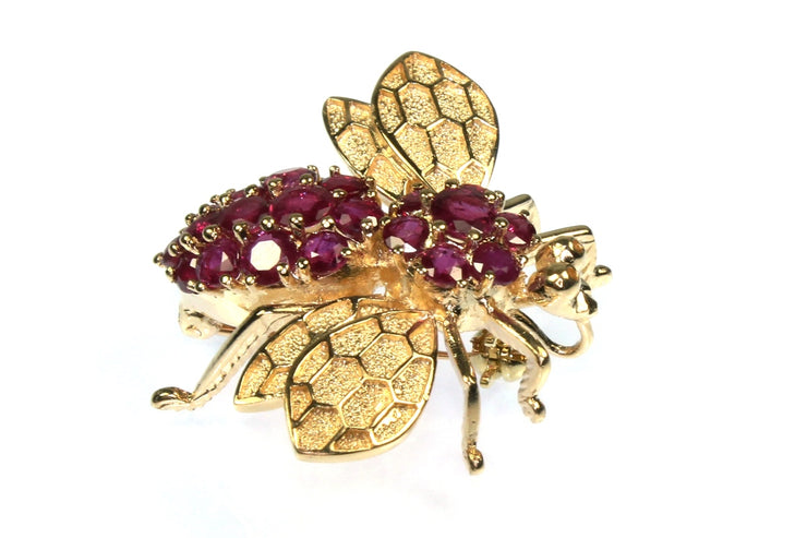 Ruby Bee Pin or Pendant
