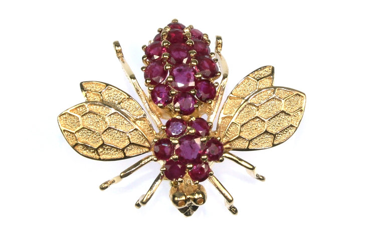 Ruby Bee Pin or Pendant