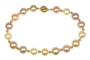 9mm Pink and White Cultured Pearl Bracelet