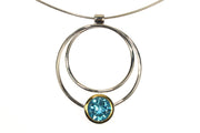Blue Topaz Circle Necklace