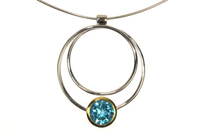 Blue Topaz Circle Necklace