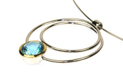 Blue Topaz Circle Necklace