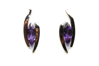 Amethyst Bypass Earrings