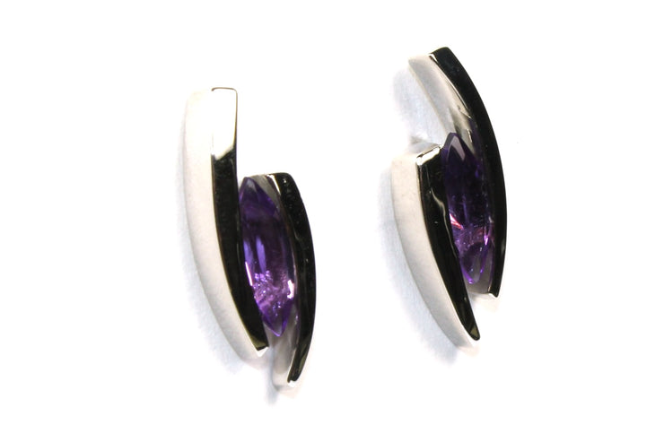 Amethyst Bypass Earrings