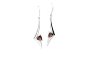 Garnet Kite Shaped Dangle Earrings