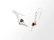 Garnet Kite Shaped Dangle Earrings