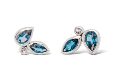 London Blue Topaz Cascading Gem Earrings