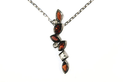 Garnet and Topaz Cascading Gemstone Necklace