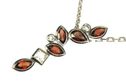Garnet and Topaz Cascading Gemstone Necklace