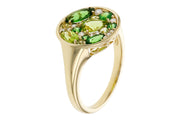 Tsavorite and Peridot Round Ring