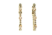 Diamond Station Hoop Earrings