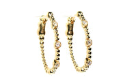 Diamond Station Hoop Earrings