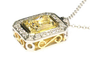 2.29ctw Fancy Yellow and White Diamond Necklace