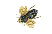 Blue Sapphire Bee Pin