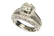 1.80ctw Princess Cut Diamond Ring Set