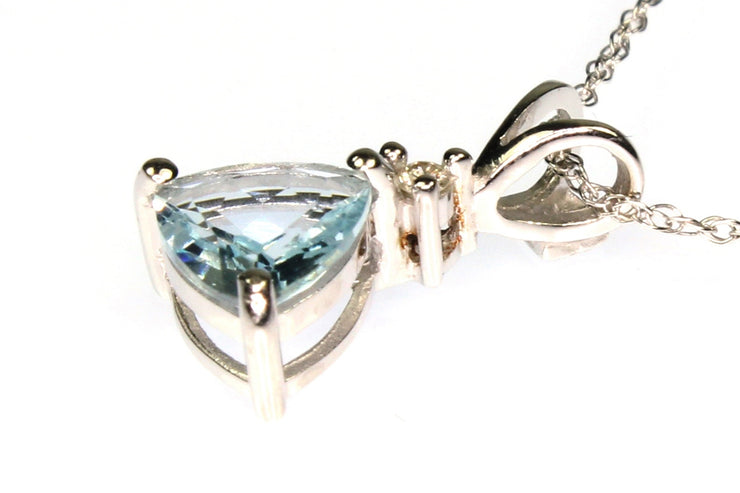 Aquamarine Trillion Necklace