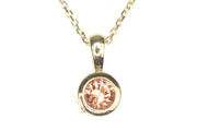 Round Oregon Sunstone Bezel Set Necklace