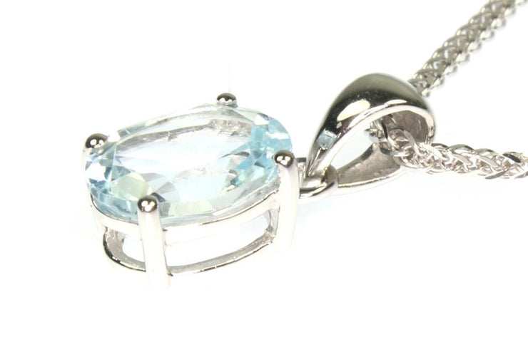 Oval Aquamarine Necklace