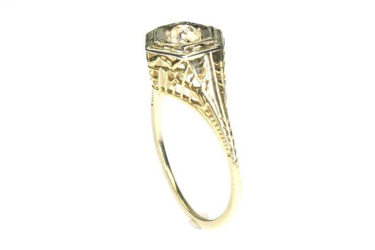 .22ct Old Mine Cut Diamond Vintage Ring