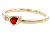 Pear Ruby and Diamond Ring