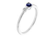 Pear Shape Blue Sapphire and Diamond Ring