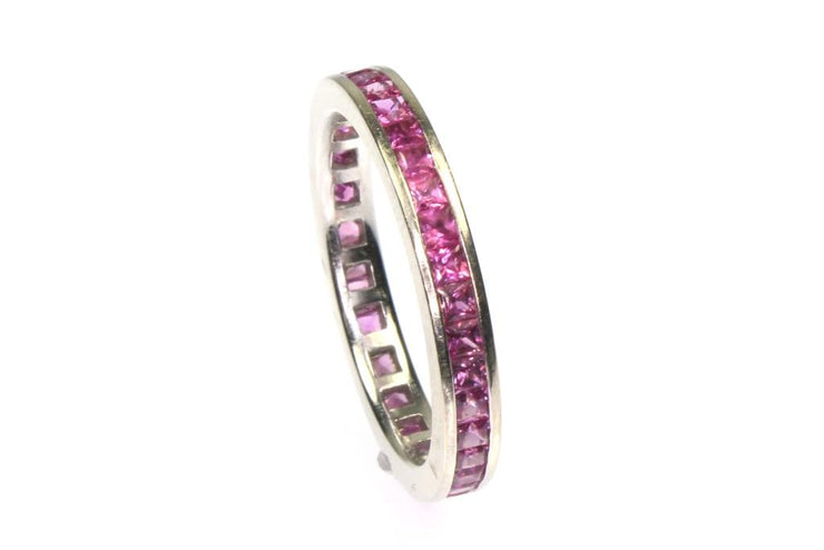 Pink Sapphire Eternity Band