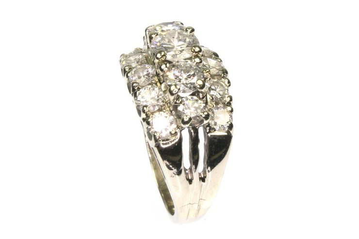 3.40ctw Three Row Diamond Ring