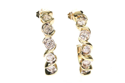 .50ctw Diamond Post Hoop Earrings