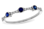 Blue Sapphire and Diamond Stacking Band