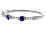 Blue Sapphire and Diamond Stacking Band