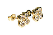 .98ctw Diamond Clover Stud Earrings