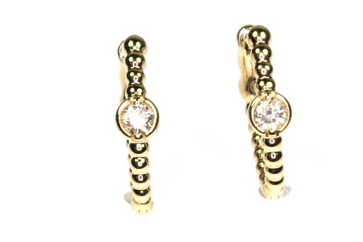 .27ctw Diamond Bead Style Hoop Earrings