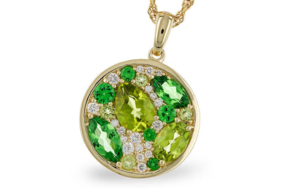 Tsavorite, Peridot, and Diamond Necklace