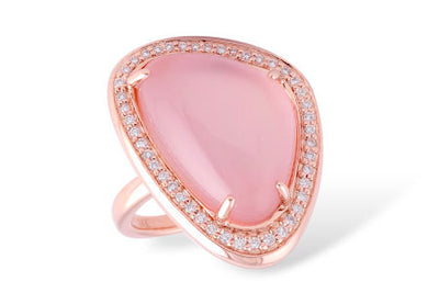 Rose Quartz and Diamond Ring