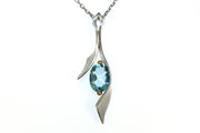Oval Blue Topaz Necklace