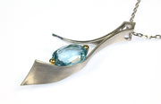 Oval Blue Topaz Necklace