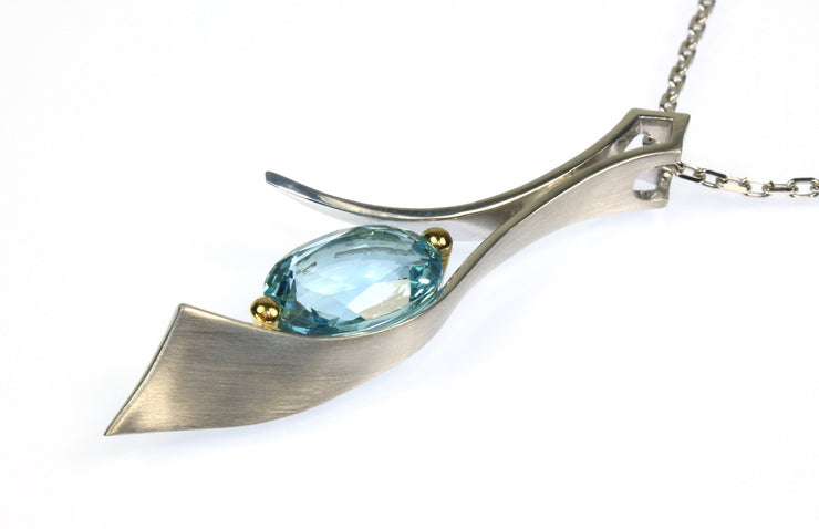 Oval Blue Topaz Necklace
