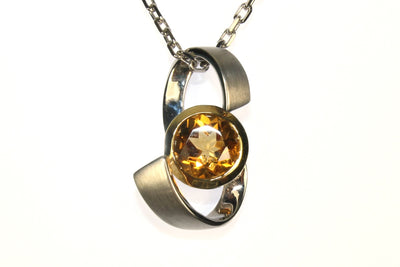 Citrine Swirl Style Necklace