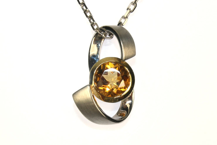 Citrine Swirl Style Necklace