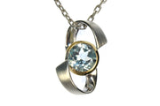 Sky Blue Topaz Swirl Necklace