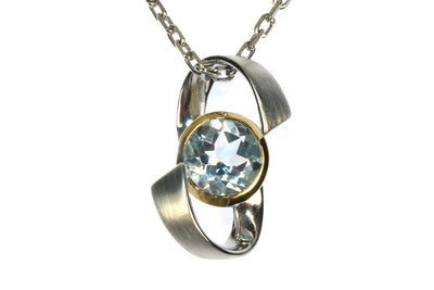 Sky Blue Topaz Swirl Necklace