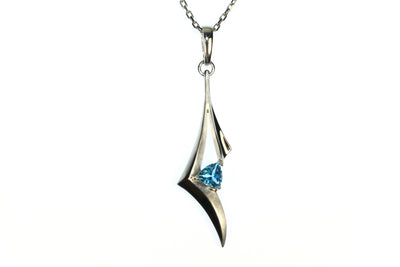 Blue Topaz Kite Shape Necklace