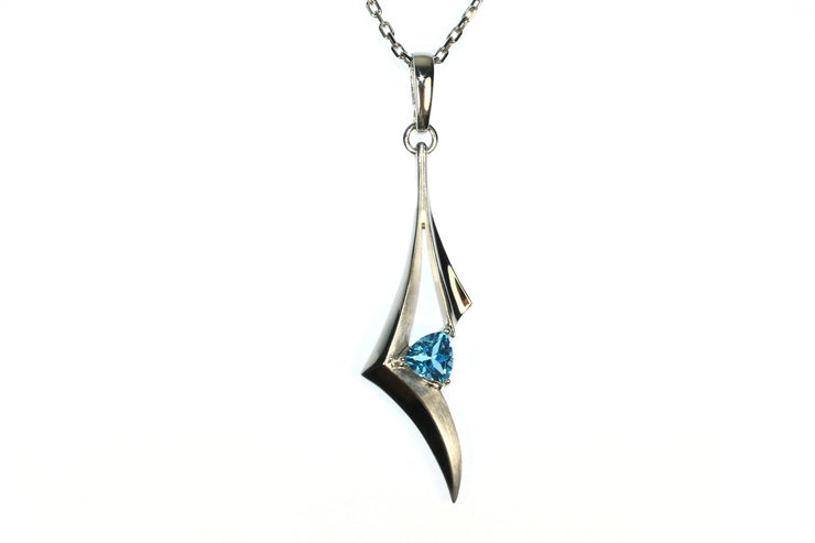 Blue Topaz Kite Shape Necklace