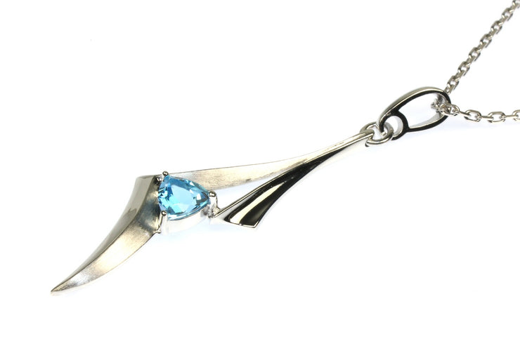 Blue Topaz Kite Shape Necklace