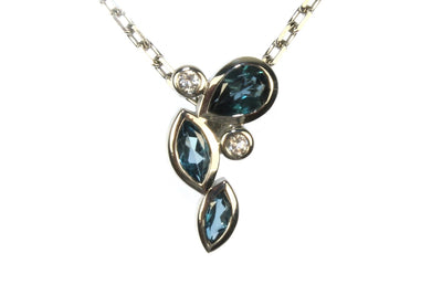 London Blue Topaz Cascading Necklace