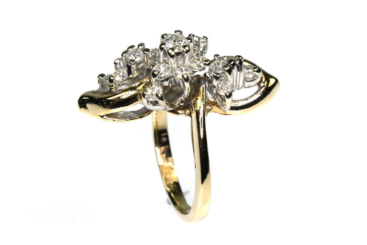 .88ctw Waterfall Style Cluster Diamond Ring