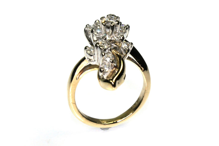 .88ctw Waterfall Style Cluster Diamond Ring