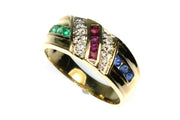 Ruby, Sapphire, Emerald, and Diamond Band